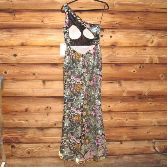 Mac Duggal 49574 Embellished Floral One Shoulder Gown Dress - Picture 12 of 16